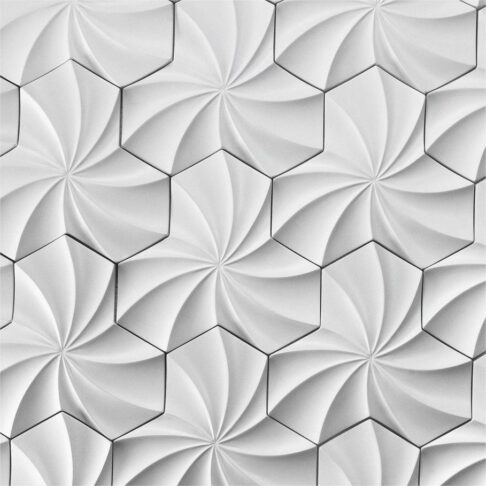 kaleidoscope cast architectural concrete tile white